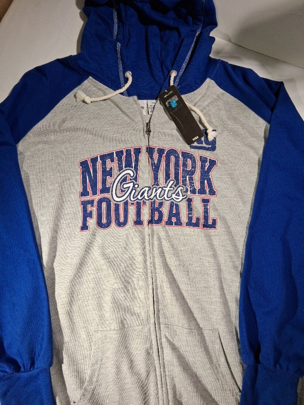 NWT Majestic New York Giants Full Zip Hoodie Women's 1XL Plus Fan Fashion